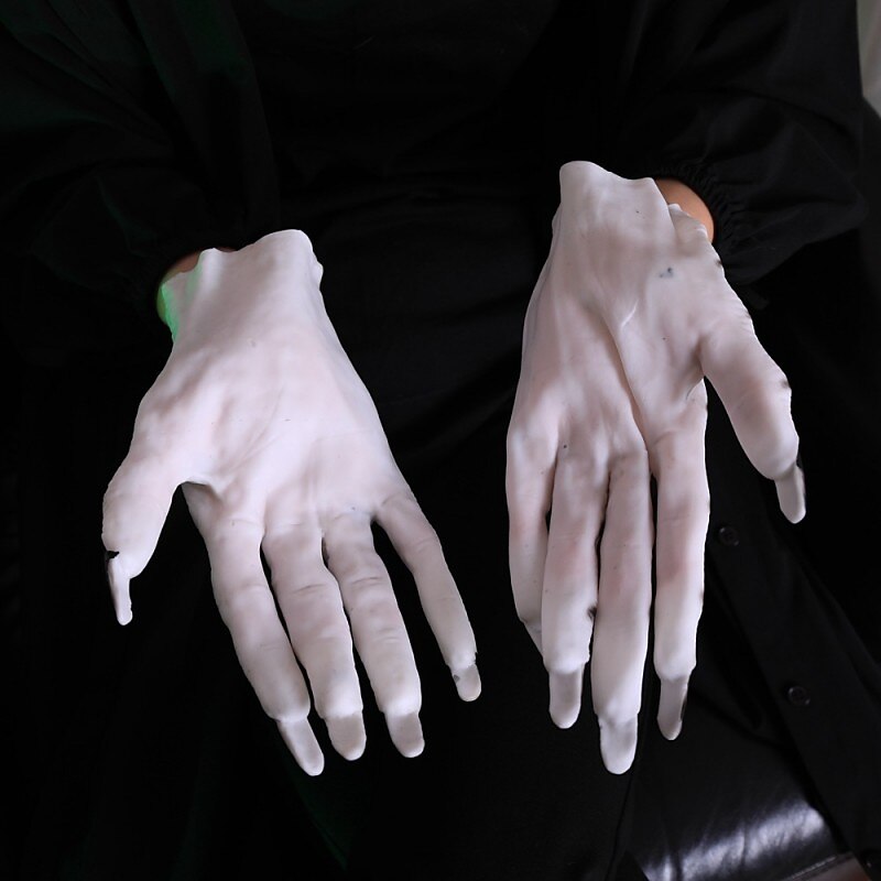 Halloween Gloves Long Ghost Claw Dress up Gloves Fashion Long Nail Role Play Theme Party Funny Witch Gloves Halloween Props Makeup Ball Party Supplies Party Dress up Horror Women's White Ghost Gloves3