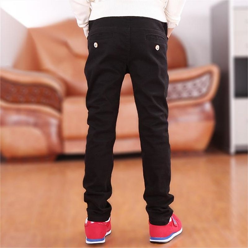 Boys 3D Solid Colored Pants Fall Winter Active Kids 3-13 Years Daily Regular Fit2