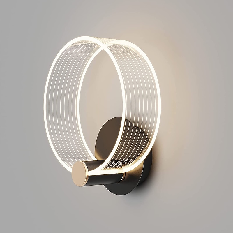 Modern Acrylic Wall Lamp 2-piece Set of Single Head or Double Head LED Decorative Wall Lamp 3-color Temperature Adjustable Wall Hanging Type Suitable for Corridor Staircase Bedroom Living room3