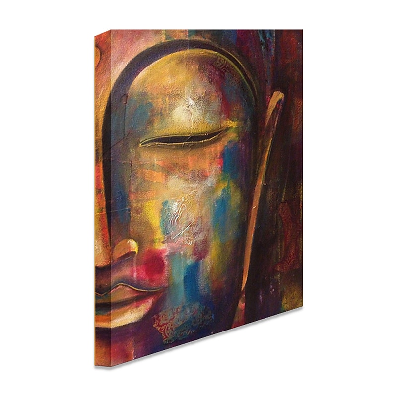 Handmade Oil Painting Canvas Wall Art Decoration Asian Religion Buddha Head for Home Decor Rolled Frameless Unstretched Painting4