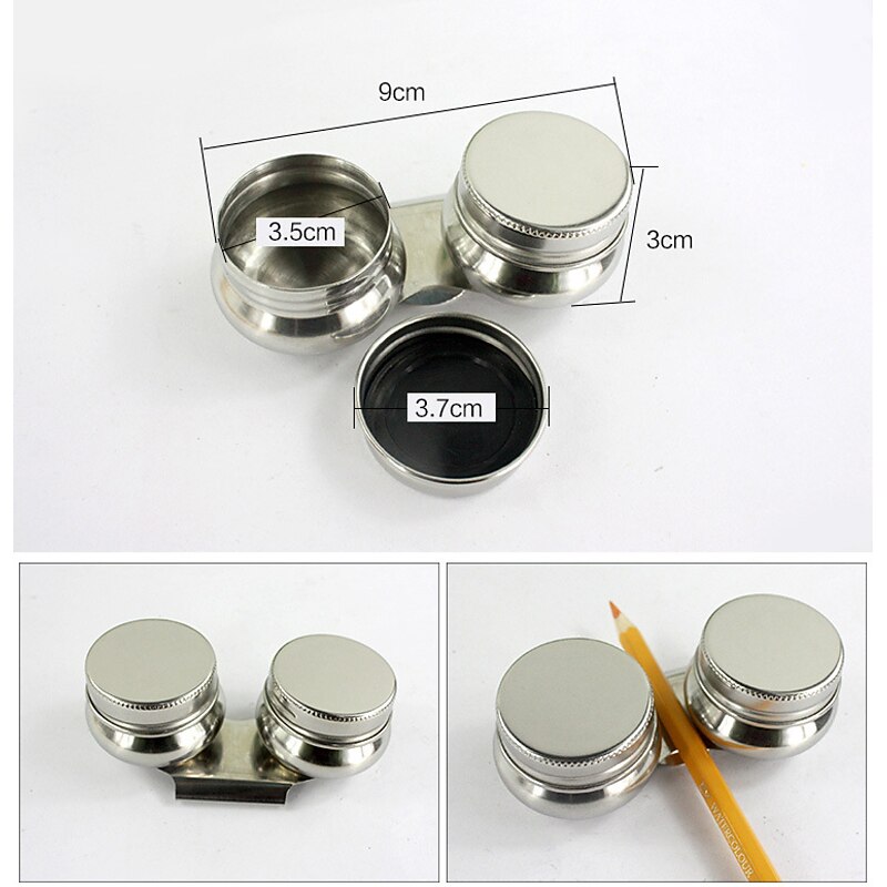 Stainless Steel Pen Wash Pot 3*9cm*2pcs2