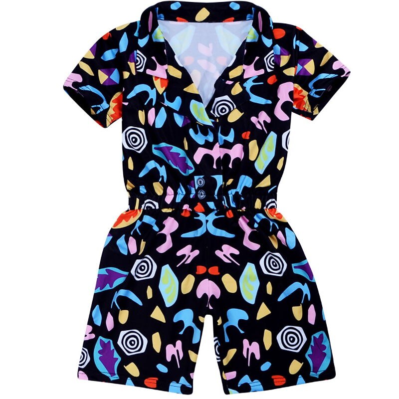 Girls' 3D Print Jumpsuit Summer Spring Active Kids 9-13 Years Casual Daily2