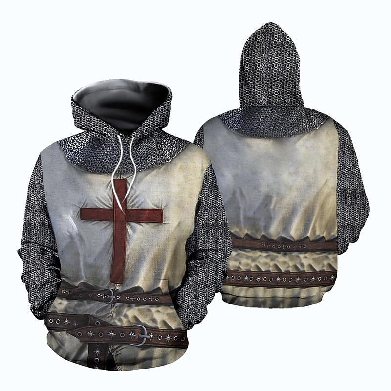 The Last Templar Crusader Knights Templar Hoodie Cartoon Manga Anime 3D Front Pocket Graphic For Women's Adults' 3D Print4