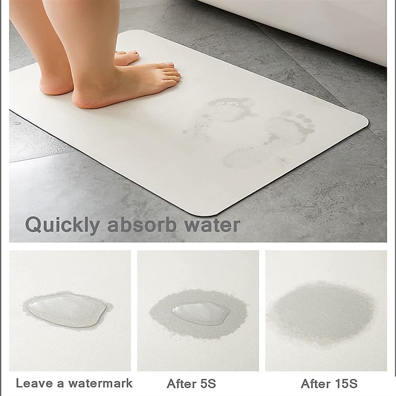 Diatomaceous Earth Bath Mat Non-slip Super Absorbent Toilet Door Quick-Drying Foot Mat Entry Door Mat Non-Slip Mat2