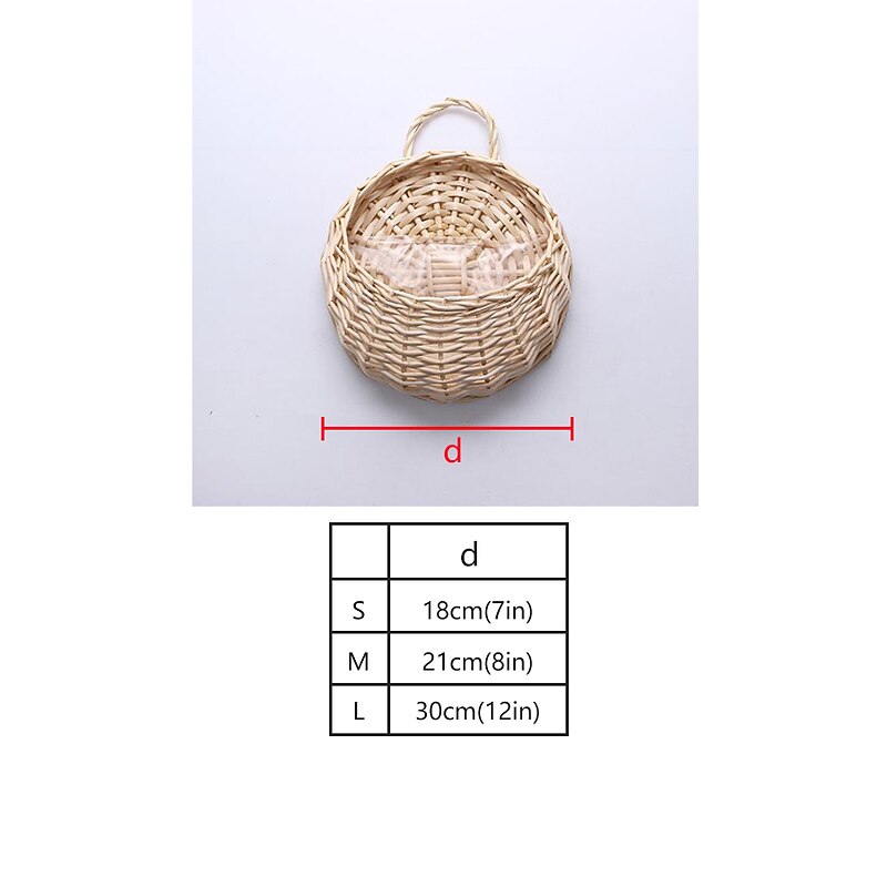 wall hanging flower basket decoration woven basket straw basket wicker flower pot rattan basket plant rattan wall hanging flower basket wholesale2