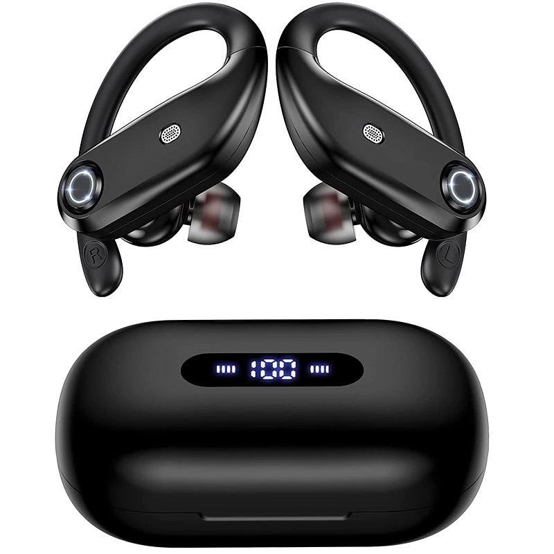 Bluetooth Headphones 4 Mic Clear Calls 100 Hours Playtime with 2200 mAh Wireless Charging Case Stador Wireless Earbuds Sweatproof Waterproof Earmuffs for Sports Running Workout Games2