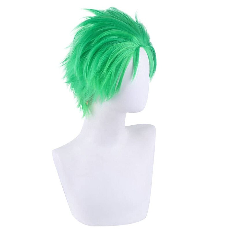 One Piece Roronoa Zoro Wigs Short Roronoa Zoro One Piece Wigs Green Cosplay Synthetic Hair Anime Party Synthetic Halloween3