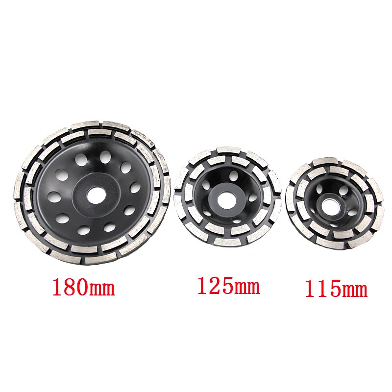 1PC Black Diamond Double Row Grinding Wheel 115-125-180mm Wall Grinding Disc For Electric Grinding3