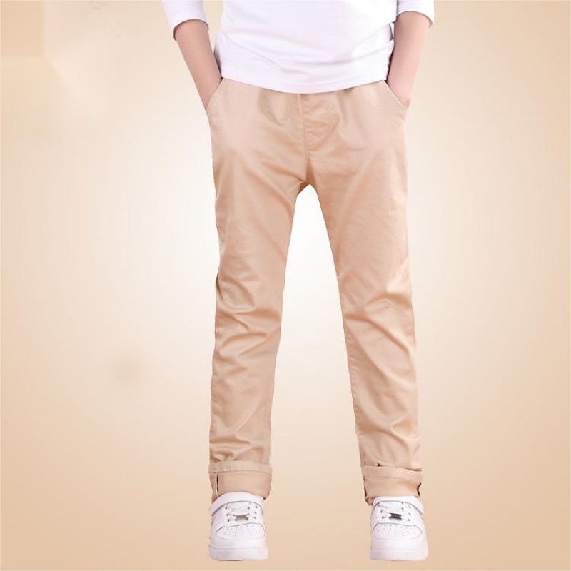 Boys 3D Solid Colored Pants Fall Winter Active Kids 3-13 Years Daily Regular Fit3