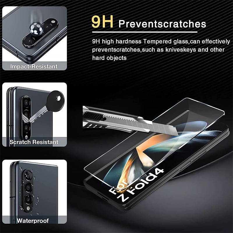 3 Sets Screen Protector + Camera Lens Protector For Samsung Galaxy Z Fold 7 Z Fold 6 Z Fold 5 Z Fold 4 Z Fold 3 TPU Hydrogel 9H Hardness Self-healing Anti-Fingerprint High Definition 3D Touch4