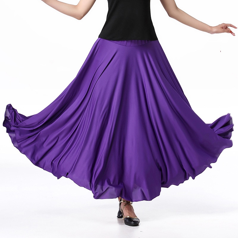 Ballroom Dance Skirts Pure Color Women's Performance Daily Wear Milk Fiber