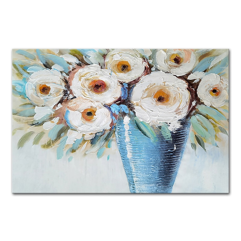 Mintura Handmade Thick Texture Flower Oil Paintings On Canvas Wall Art Decoration Modern Abstract Picture For Home Decor Rolled Frameless Unstretched Painting2