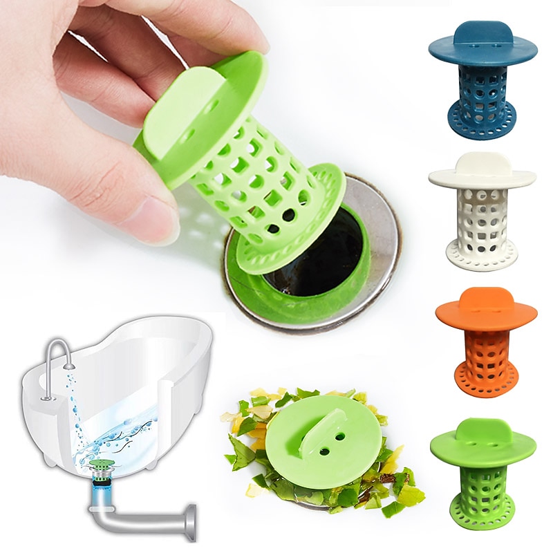 Bathroom Drain Hair Catcher Bath Stopper Plug Sink Strainer Filter Sewer Dredge Device Shower Hair Stopper Kitchen Bathroom Anti-clogging Bathroom Accessories