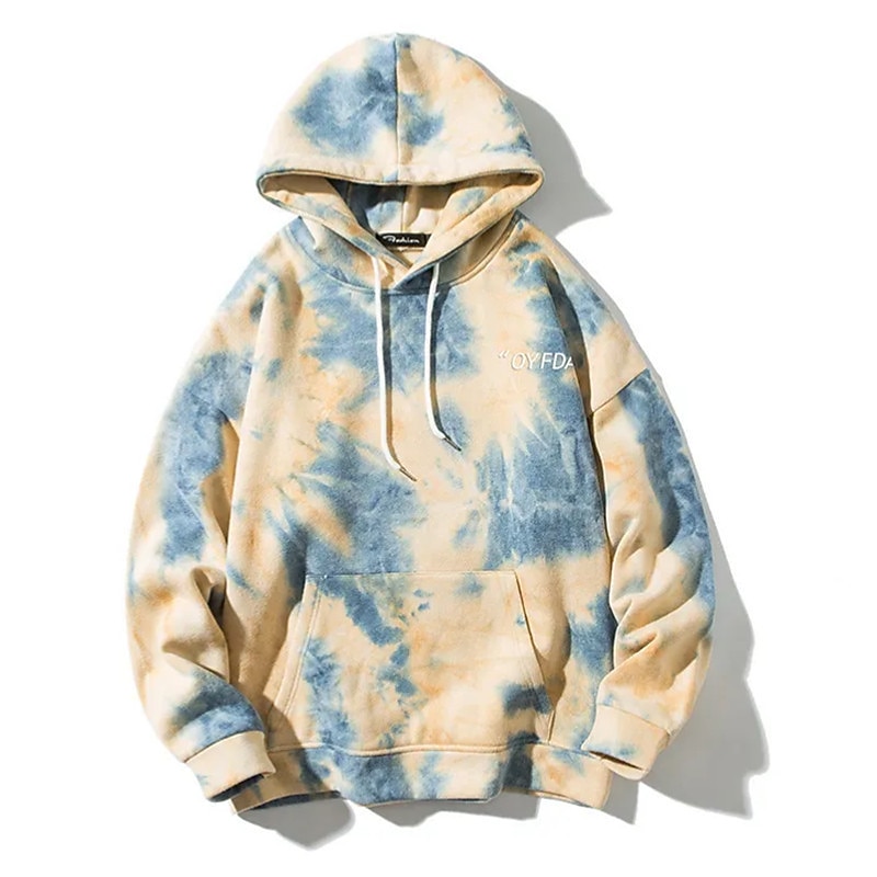 Men's Tie Dye Graphic Prints Hoodie Hoodies Sweatshirt Streetwear Designer Long Sleeve Hooded Daily Sports Red Orange Print Spring &  Fall Designer