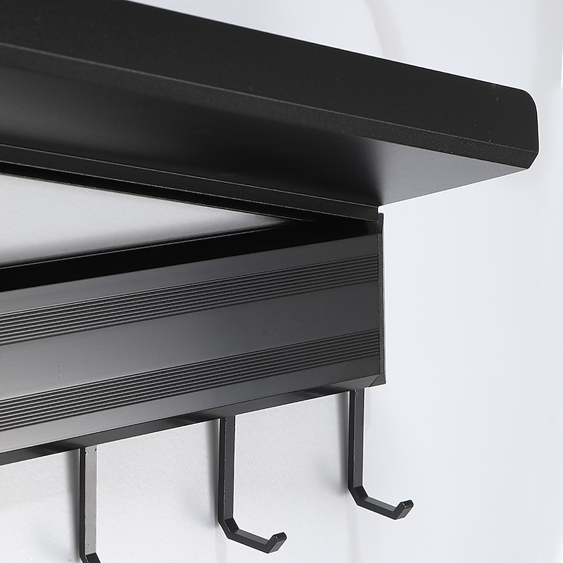 Bathroom Towel Rack Multi-Functional Rack, Detachable Kitchen Hook Rack, Matte Black3