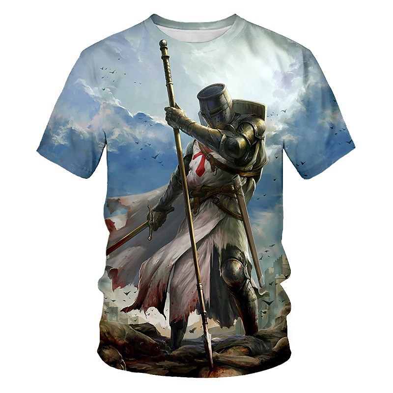 The Last Templar Crusader Knights Templar Crusader T-shirt Cartoon Manga Anime 3D Graphic For Couple's Men's Women's Adults' 3D Print2