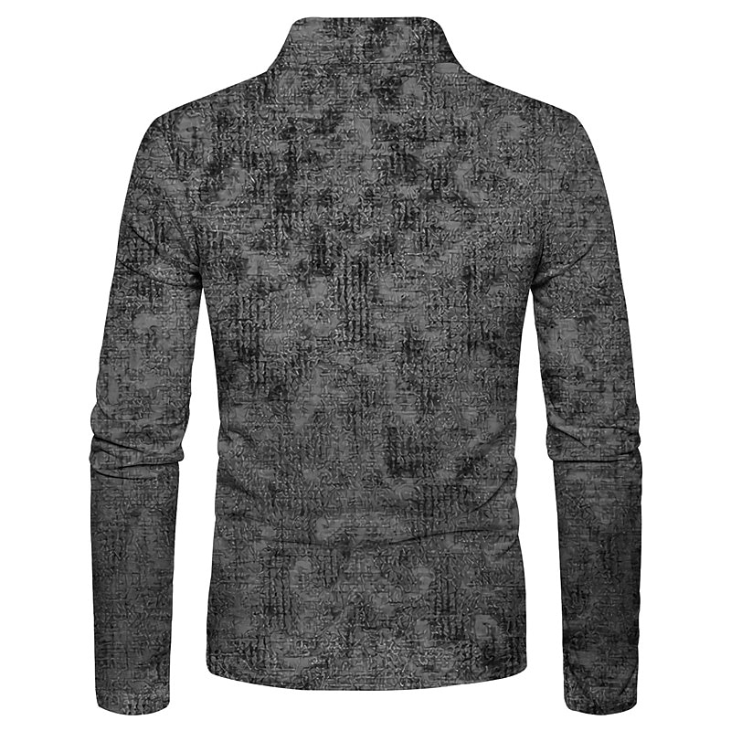 Men's Geometric Hawaiian Polo Shirts Golf Shirt Long Sleeve Polo Shirts Collared Shirts Casual Beach Wear Vacation Wear Party Outfits 3D Print Quarter Zip Polo Yellow Army Green Red2