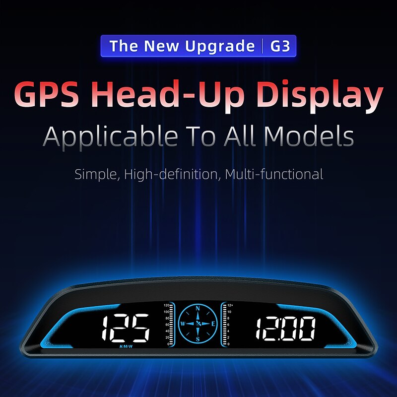 Digital GPS Speedometer Universal Headset Car 5.5 Inch Large LCD Display HUD with MPH Speed Fatigue Driving Alert Overspeed Warning Trip Meter For All Vehicles3