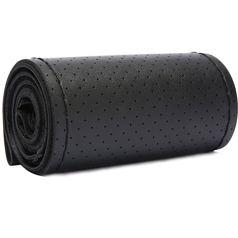 1 PCS Leather Car Steering Wheel Cover Breathable Universal Fit For 15"~15"1/24