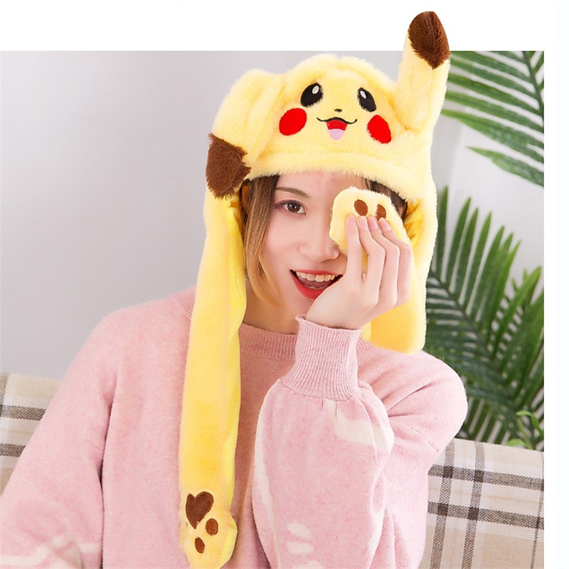 Glowing Plush Ear Moving Jumping Rabbit Hat Funny Glowing Ear Moving Bunny Hat Cosplay Festival Party Hat 5-18 Years and Adult2