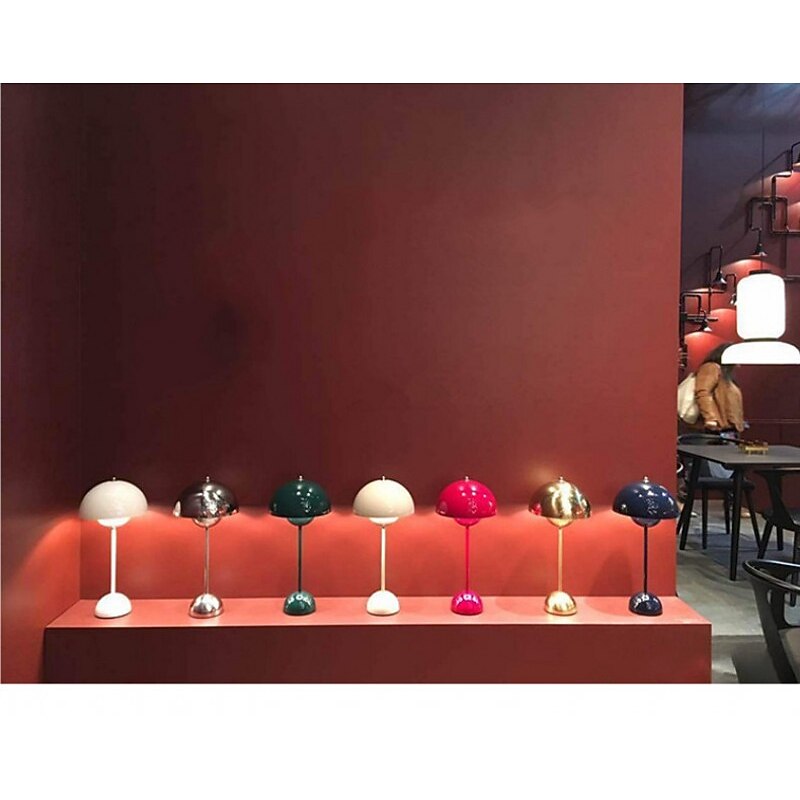 Potable Nordic Yable Desk Lamp Bud Lamp Simple Personality Creative LED Study Desk Lamp Bedroom Bedside Home Decoration Night Lamp Macaron Mushroom Lamp 3 Colors Dimmable Desk Bedside Night Lamp4