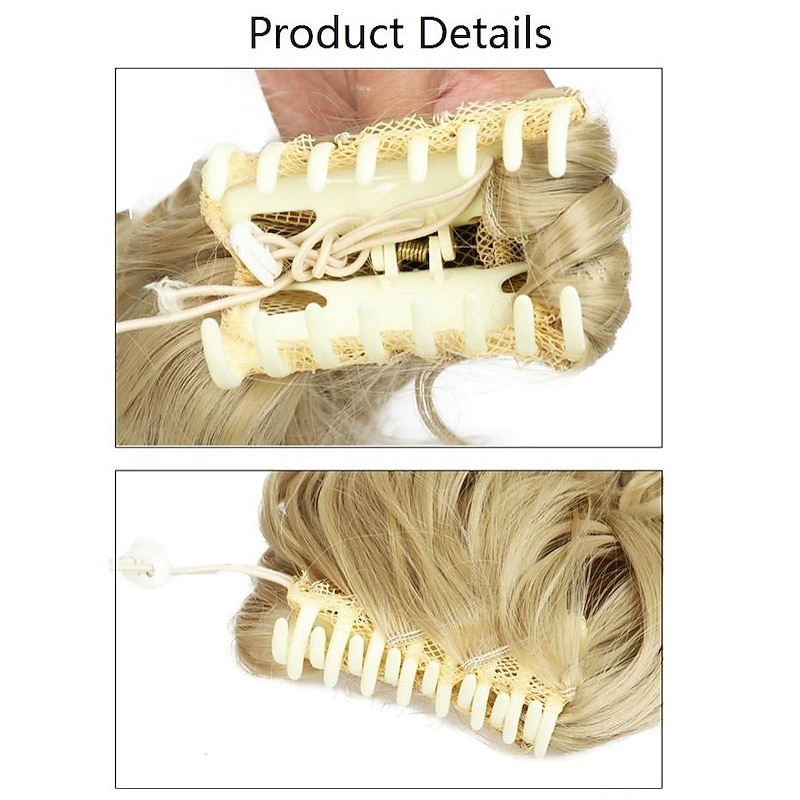 Clip In / On Ponytails Soft / Women / Synthetic Synthetic Hair Hair Piece Hair Extension Body Wave 22 inch Evening Party / Daily Wear / Vacation3