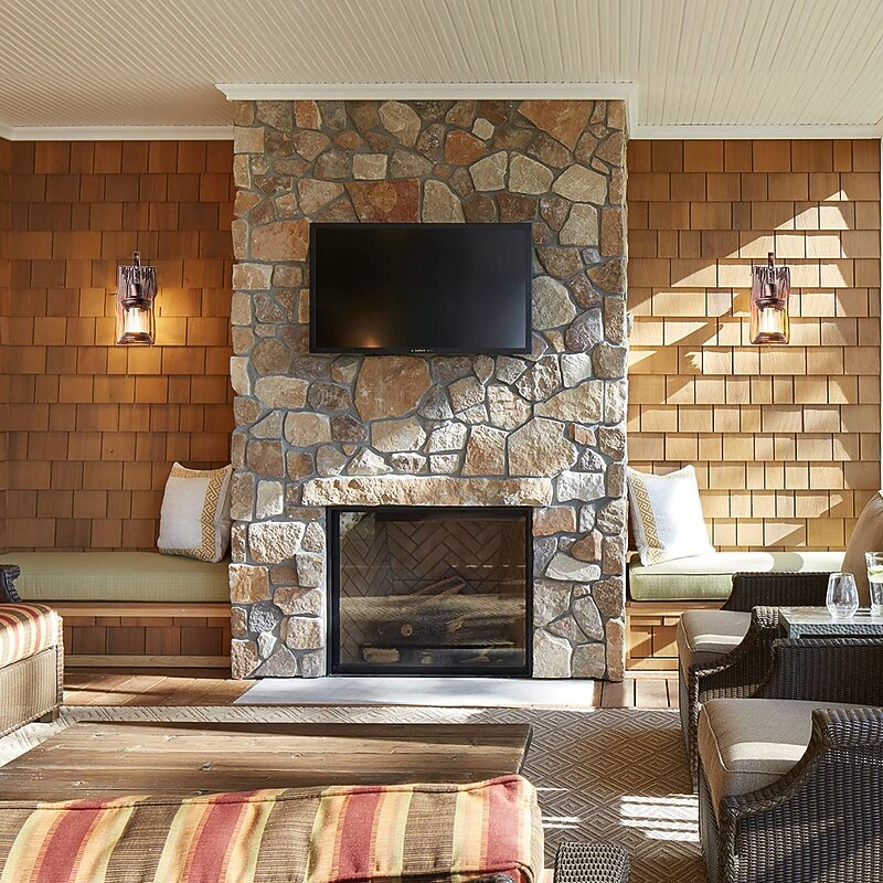 33cm Creative Vintage Style Wall Lamps Wood / Bamboo Lantern Design Wall Sconces Iron Indoor Outdoor Bedroom Hallway Wall Light 110-120/220-240V4