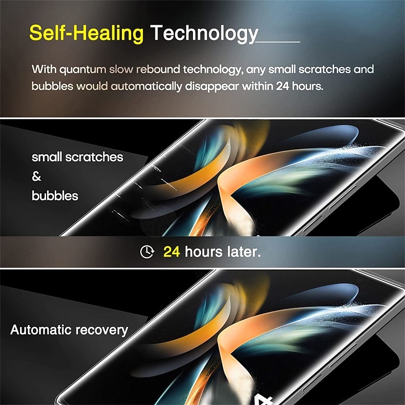 3 Sets Screen Protector + Camera Lens Protector For Samsung Galaxy Z Fold 7 Z Fold 6 Z Fold 5 Z Fold 4 Z Fold 3 TPU Hydrogel 9H Hardness Self-healing Anti-Fingerprint High Definition 3D Touch2