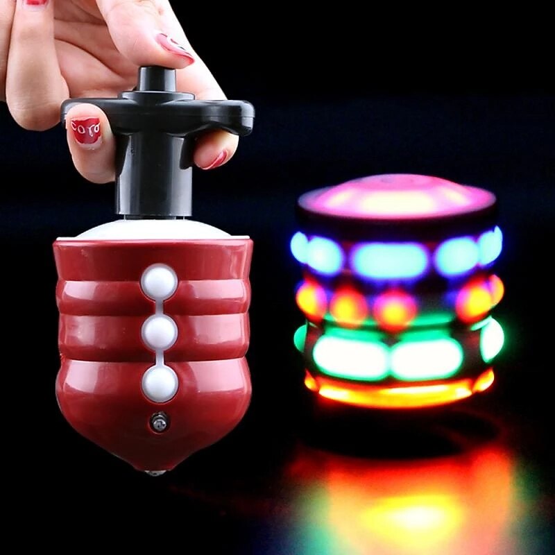 Rotating Gyro With Sound And LED Light Music Spinning Top Pressing Style/Imitation Wood/Magnetic Flashing Children Luminous Toysfor Gift for Boy&Girls3