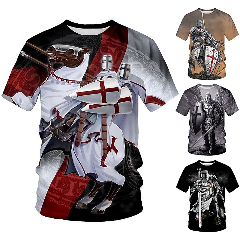 The Last Templar Crusader Knights Templar Crusader T-shirt Cartoon Manga Anime 3D Graphic For Couple's Men's Women's Adults' 3D Print