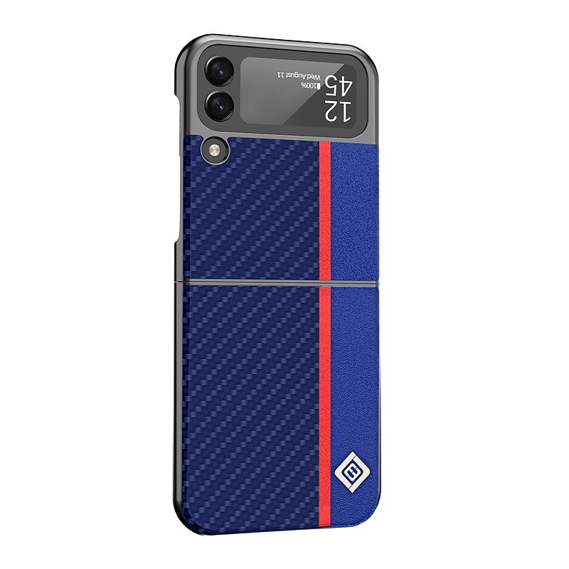 Phone Case For Samsung Galaxy Z Flip 6 Z Flip 4 Z Flip 3 Flip Flip Solid Colored PC PU Leather4