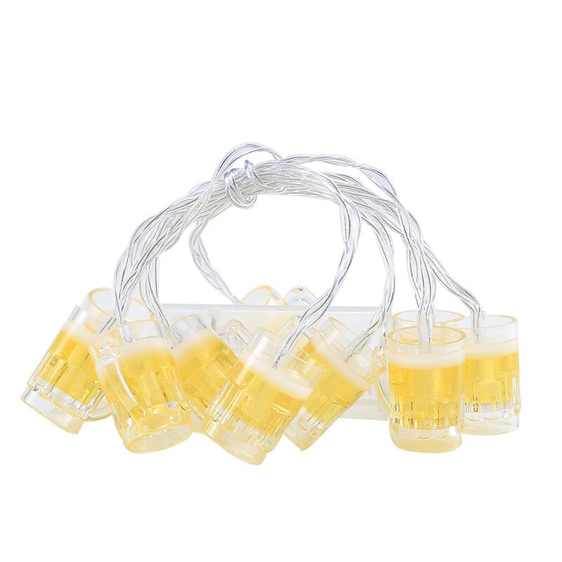 Beer Mug String Lights Decor 1.5M 10LED/3M 20LEDS with Remote Control USB & Battery Powered for Bar Christmas Birthday Wedding Party Bedroom Dorm Wreath Summer Club Decorations3