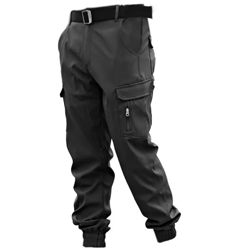 Men's Tactical Cargo Pants Work Pants Stretch Wear-resistant trousers with multi pocket spring and autumn sports  outdoor elastic cuff joggers casual overalls camouflage pants without belt2