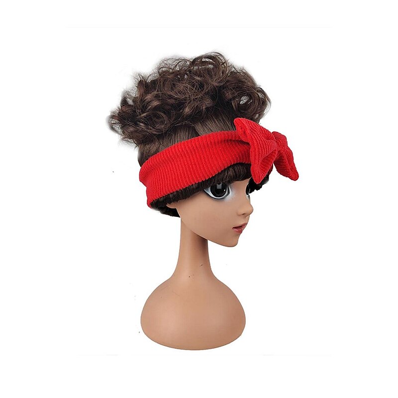 Encanto Adult Dolores Cosplay Wig Dolores Madrigal Hair Wig Band Red Bow   Dress Up Props for Womens Dolores Halloween Wigs2