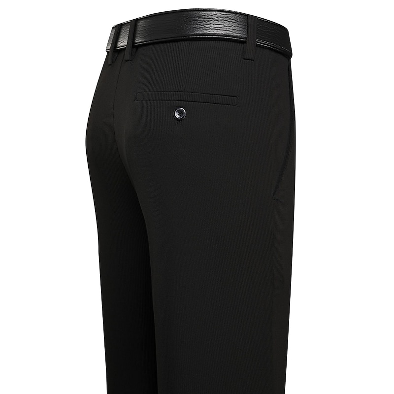 Men's Dress Pants Corduroy Pants Trousers Suit Pants Pocket Plain Comfort Breathable Wedding Business Casual Fashion Classic Black Navy Blue Stretchy3