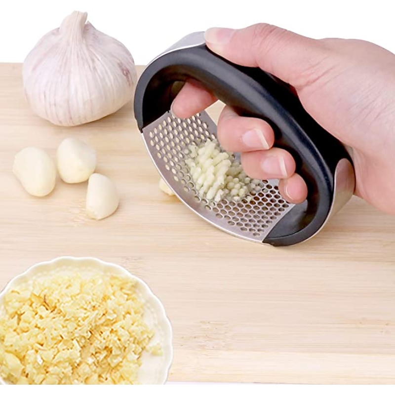 Garlic Press Rocker Stainless Steel Garlic Mincer Garlic Crusher Garlic Chopper for Smash Garlic Press Stainless Steel - Garlic Press Rocker2