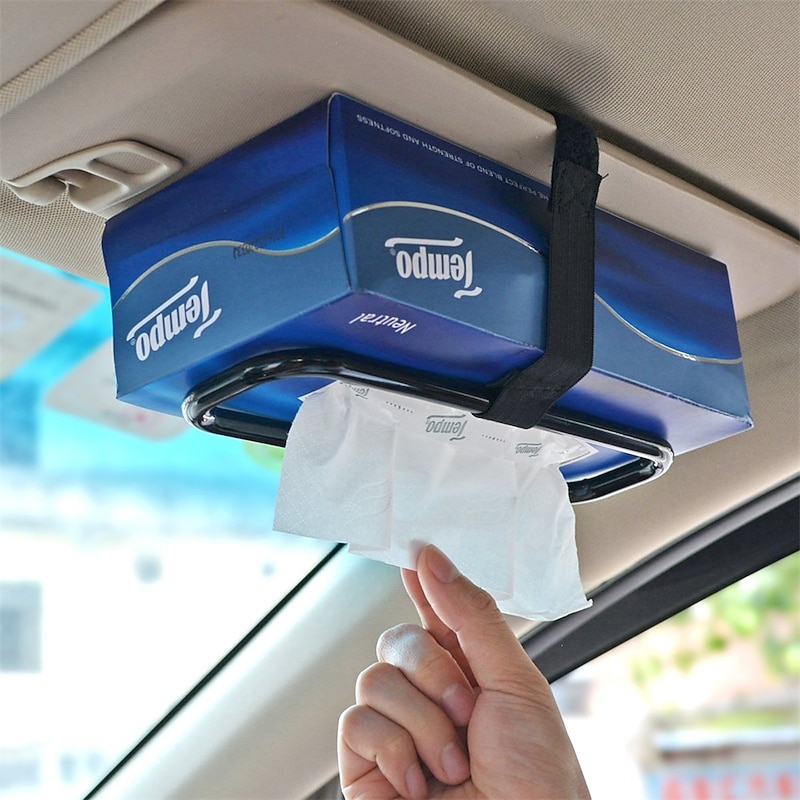 Auto Accessories Car Sun Visor Tissue Box Holder Paper Towel Napkin Box Cover Seat Back Bracket Portable Car Mount Organizer
