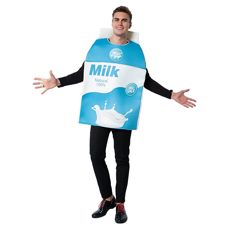 Couples Cookies Milk Box Funny Costumes Couples' Costumes Men's Women's Movie Cosplay Cosplay Costumes Blue Leotard / Onesie Halloween Carnival Masquerade4