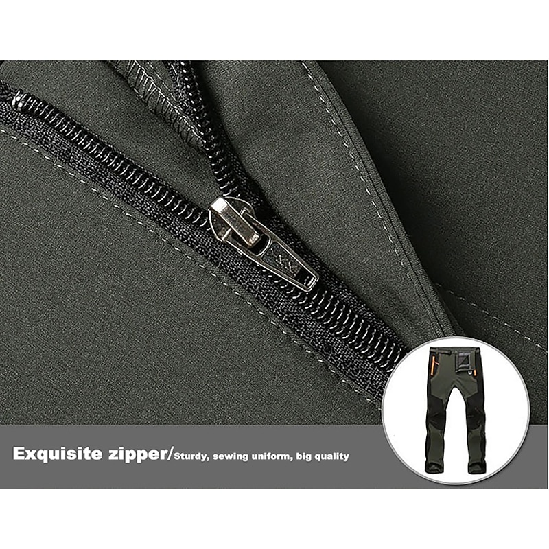 Women's Fleece Lined Pants Waterproof Hiking Pants Trousers Softshell Pants Patchwork Winter Outdoor Windproof Warm Breathable Lightweight Bottoms Army Green Orange Hunting Fishing Camping Skiing 18