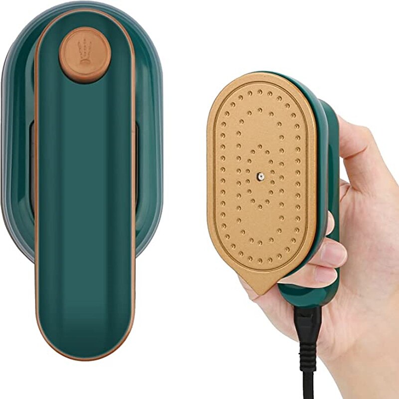 Mini Iron Portable Handheld Steam Iron - Non-Stick Ceramic Sole Plate Fast Heating 360 Ironer for Home Business Travel Sewing Quilting Heat Transfer Crafts 10