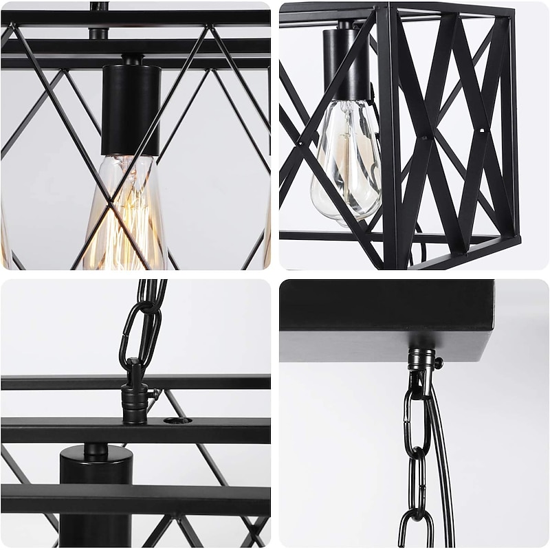 Industrial Style Creative Personality Bar Lamp Industrial 4. 6 Iron Rectangular Iron Pendant Lamp4