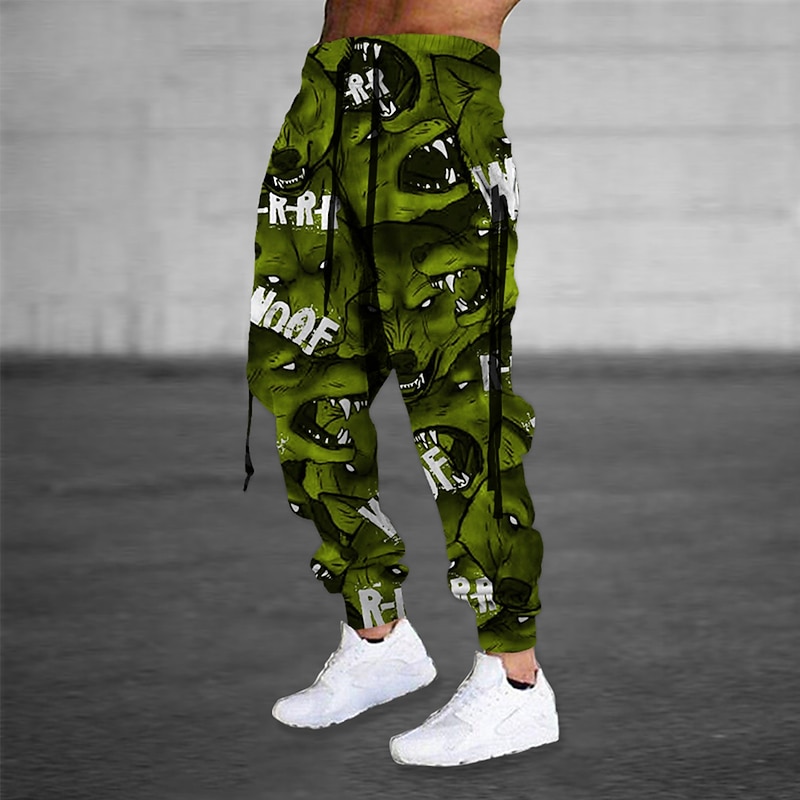 Men's Sweatpants Joggers Trousers Drawstring Side Pockets Elastic Waist Graphic Prints Comfort Breathable Sports Outdoor Casual Daily Cotton Blend Terry Streetwear Designer Red Blue Micro-elastic2