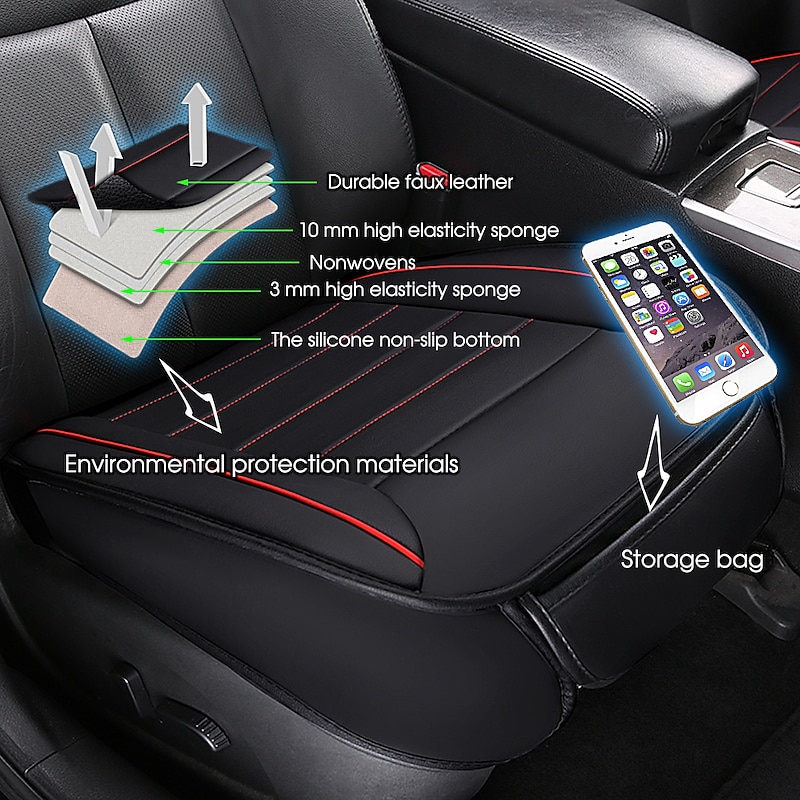 Non-slip PU Leather Car Seat Covers Breathable Car Front Seat Cushion Universal Car Interior Accessories 1PCs2