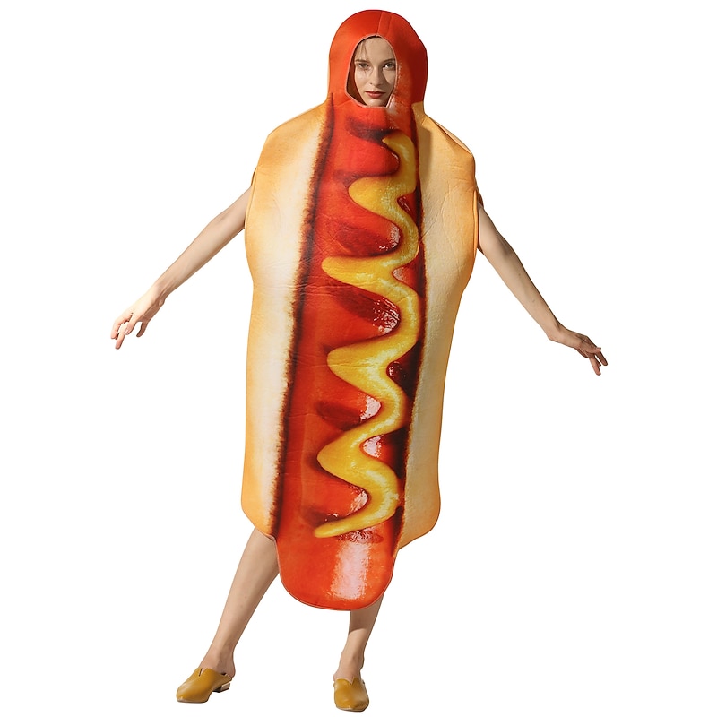 Couples Hot Dog Costumes Funny Couple Costumes Unisex Adult Food Costumes Party Cosplay Festival Carnival Easy Halloween Costumes4