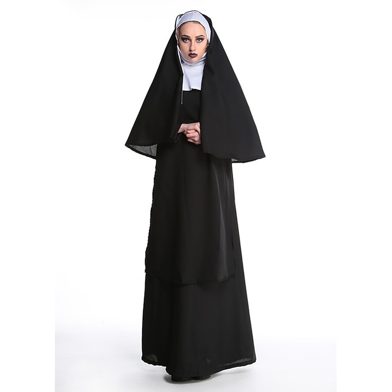 Couples Priest Nun Halloween Group Couples' Costumes Outfits Men's Women's Movie Cosplay Costume Fancy Dress Up for Halloween Party Carnival Performance Stage3