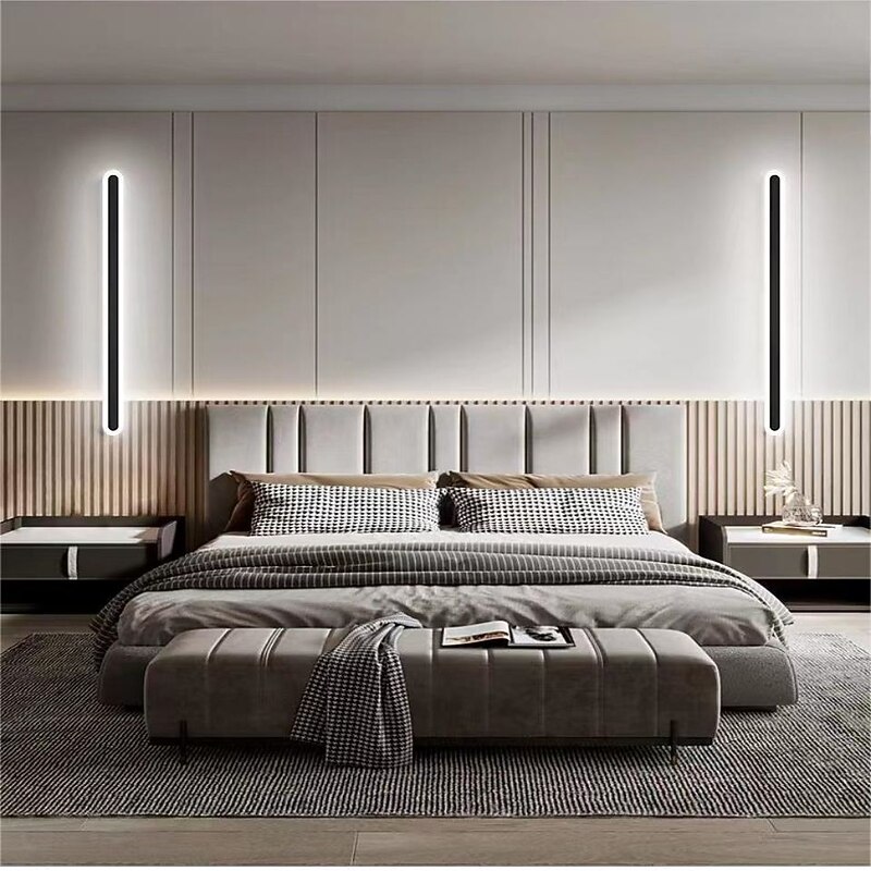 Lightinthebox Minimalist Long Wall Lamp, 40cm/60cm Modern LED Background Wall Lamp Living Room Bedroom Bedside, Aluminum Indoor Wall Light Ligting Sconce2