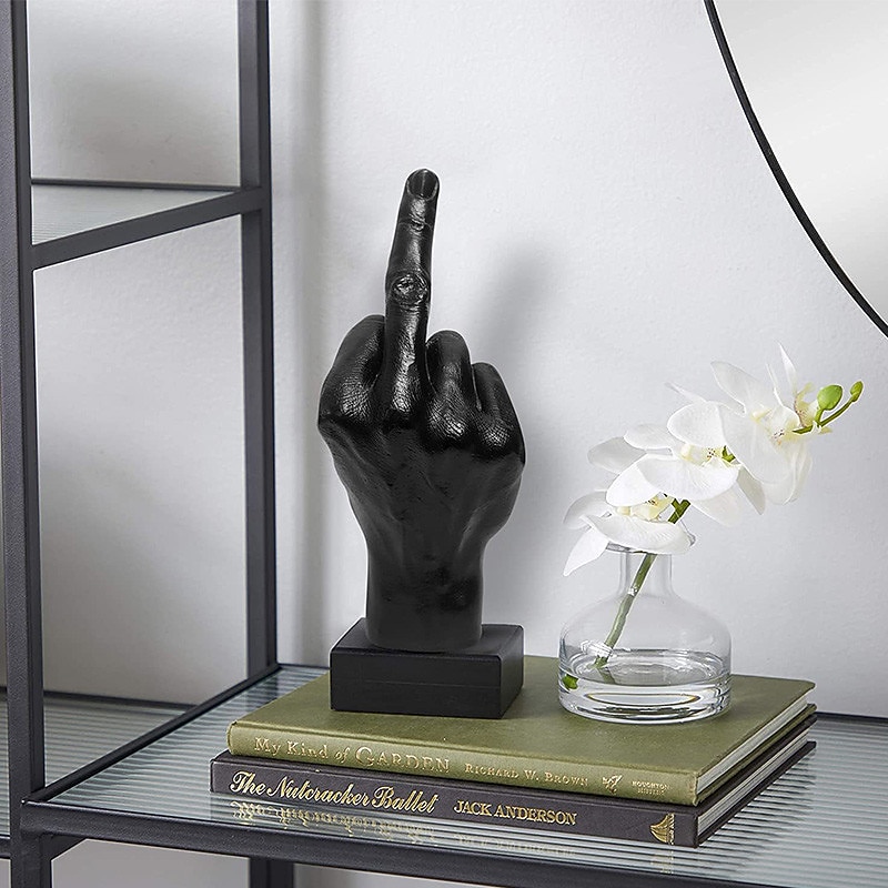Nordic Decoration Home Sculpture Middle Finger Statue Ornament Home Desk Decoration Resin Craft for Room Decor Accessories