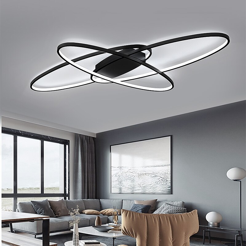 90 cm Dimmable Flush Mount Lights PVC Modern Style Classic Stylish Black Modern Nordic Style 110-240 V3