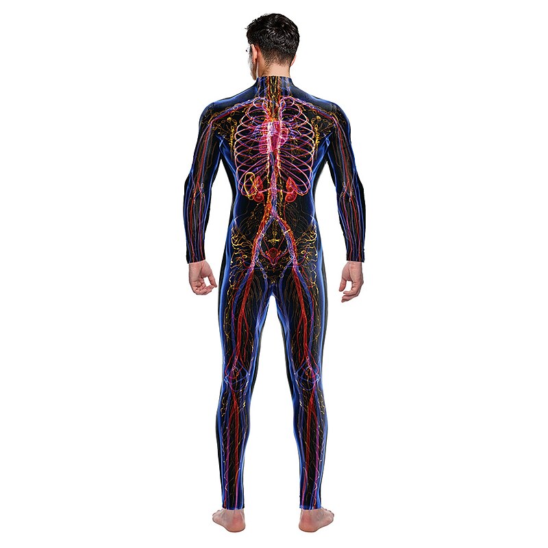 Zentai Suits Catsuit Skin Suit Skeleton Skull Carnival Costume Full Body Suit Men's Women's Cosplay Anatomy Costume for Carnival Masquerade Adults'4