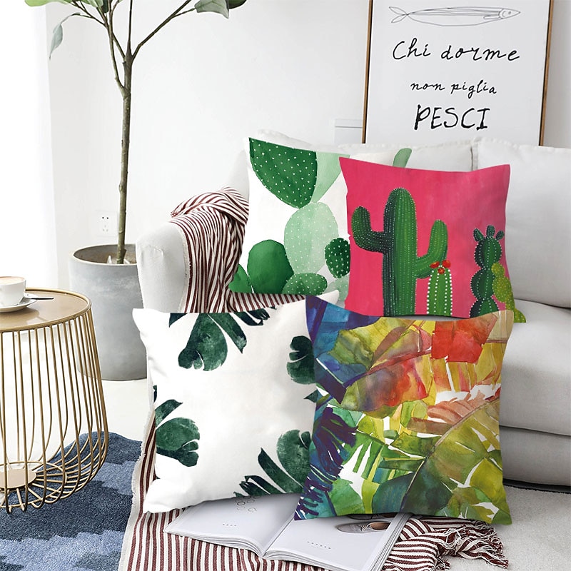 Cushion Cover 1PC Soft Decorative Square Throw Pillow Cover Cushion Case Faux Linen Pillowcase for Sofa Bedroom  Superior Quality Mashine Washable Pack of 1 for Sofa Couch Bed Chair Green4